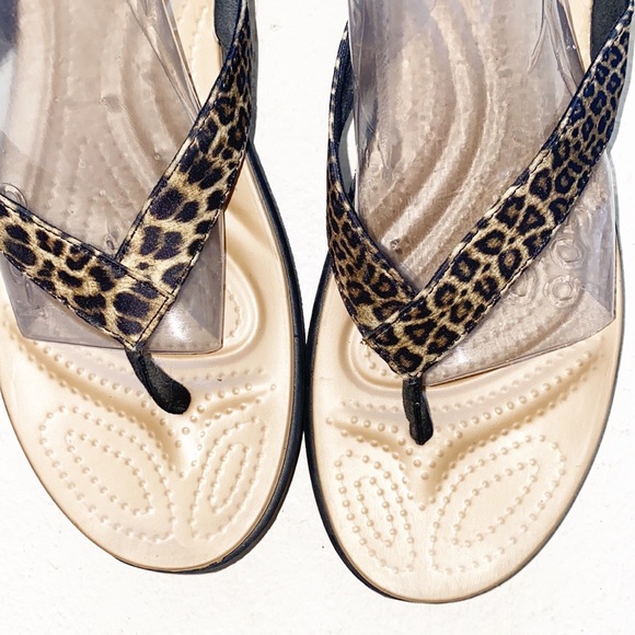 crocs with leopard strap